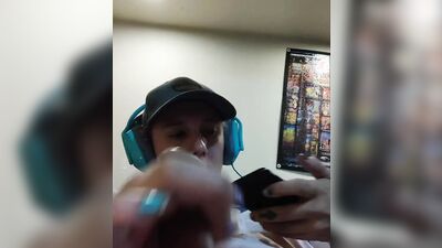 Malex Atherson is playing with his pecker in front of the phone