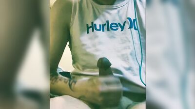 Malex Atherson is playing with his pecker in front of the phone