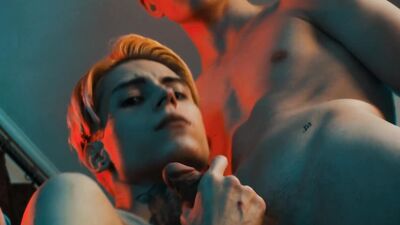 Skinny blonde chap rides boyfriend's dong in front of the camera