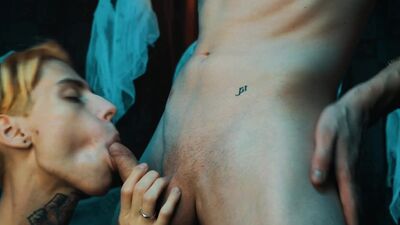 Skinny blonde chap rides boyfriend's dong in front of the camera