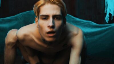 Skinny blonde chap rides boyfriend's dong in front of the camera