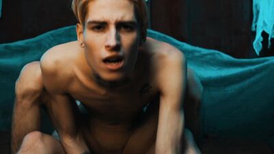 Skinny blonde chap rides boyfriend's dong in front of the camera