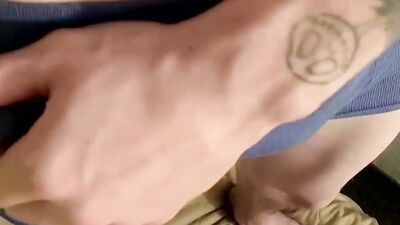 Kinky young amateur Lex looks masturbates cock in underwear