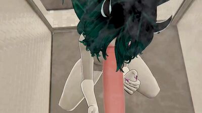 Anime femboy is having some fon in this solo performance