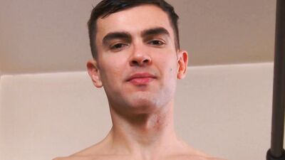 Athletic male gets wanked during his shower !