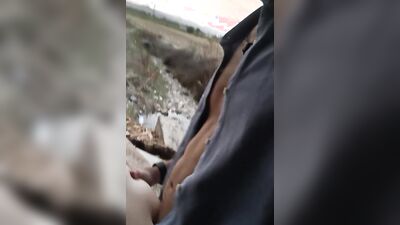 Amateur European bloke bends out in the open and gets doggystyled