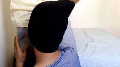Masked Latino sucks mate's dick and gets fucked hard afterwards