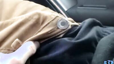 Straight thug Sean Johansen masturbates outdoor and cums
