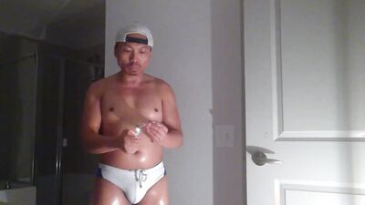 Perverted Latino is filming himself while stroking his hard johnson