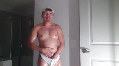 Perverted Latino is filming himself while stroking his hard johnson