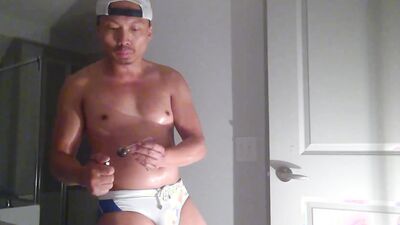 Perverted Latino is filming himself while stroking his hard johnson