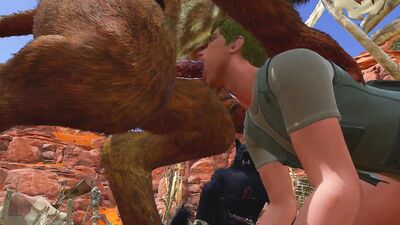 Anime beasts are having fun in some hardcore outdoor shag