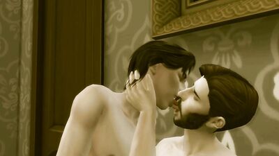 Bearded anime chap and his buddy are bonking in this scene