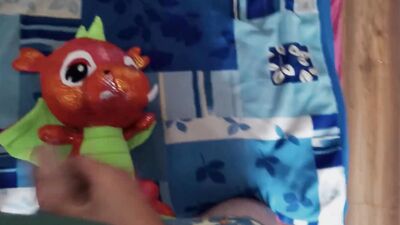 Perverted bloke is rubbing his pecker on a favorite dragon toy