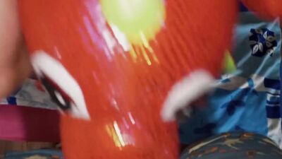 Perverted bloke is rubbing his pecker on a favorite dragon toy