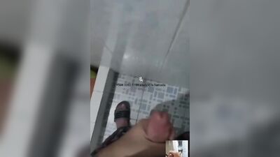 Amateur dude is jerking his hard piston inside the shower