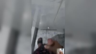 Amateur dude is jerking his hard piston inside the shower