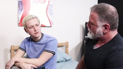 Hairy Silver StepDaddy Sticks His Cock In Tight Twink's Ass