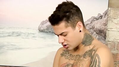 Tattooed cutie Mickey hammering his sweet butt buddy