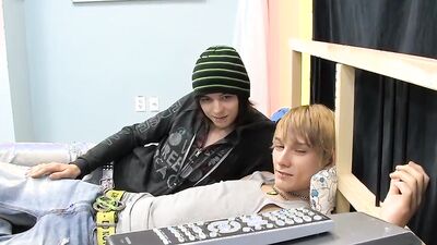 Blonde Miles Pride rimmed and fucked hard by big dick twink