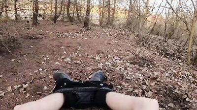 POV: Filling a condom while outdoors, tricky but fun!