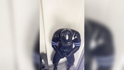 rubberdrone cumming inside his rubbertoesock