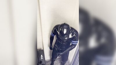 rubberdrone cumming inside his rubbertoesock