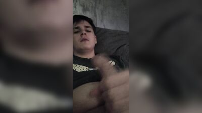 Jerking my cock and releasing big cumshot