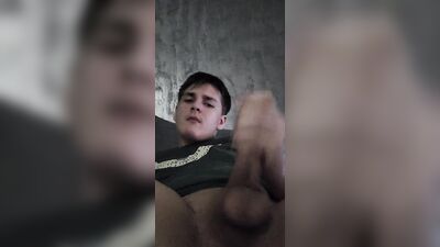 Jerking my cock and releasing big cumshot
