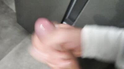 Dude Jerks Off His Huge Long Cock and Cums in the Fridge