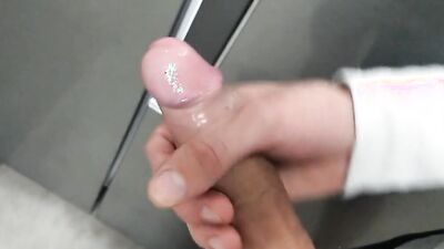Dude Jerks Off His Huge Long Cock and Cums in the Fridge