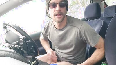Big jerk off session in car, remi06cam4