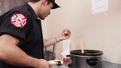 Hunk Fireman Cooking N'Fucking