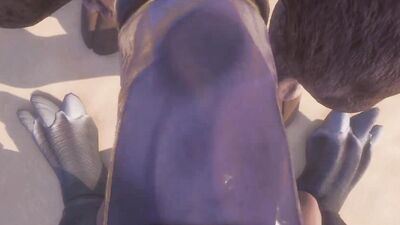 Twink Guy Fucks with two Huge Furry (POV)