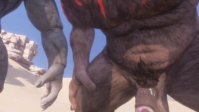 Twink Guy Fucks with two Huge Furry (POV)
