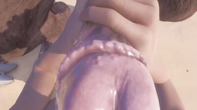 Twink Guy Fucks with two Huge Furry (POV)