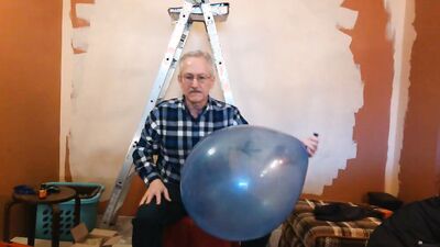 Balloonbanger 84) Jack Off with Popped Balloon Pieces after Sit Popping Large Balloon