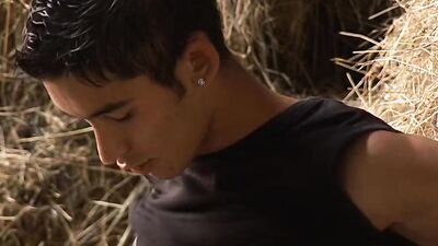 In the hayloft, two hot gay guys go at it hard until they have a powerful orgasm