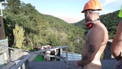 Ass Construction Workers on the Rooftop