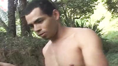 Muscular soldiers do hot outdoor blowjob and fuck followed by big cumshot