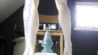 Stretching with latex panties
