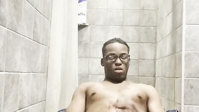 BBC Shower Jerk Off w. Homemade Pocket Pussy