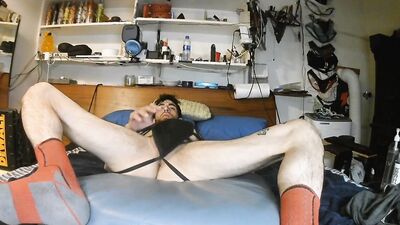 Horny Sexy Stud loves taking his 12 inch dildo all the way up his fuckhole