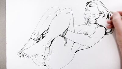 Bondaged blonde slave girl after hard fuck