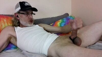 JerkinDad14 - Older Mature Gay Gooner Loves Masturbating His Big Penis For You, Verbal Goon Bate With Big Greasy Dong