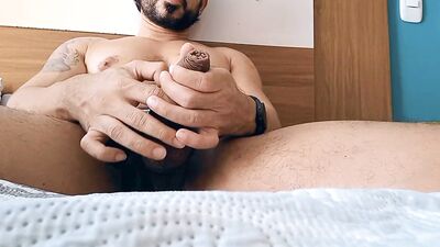 Latino smokes tina wearing only jockstraps