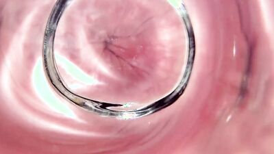 Anal inside look through the glass plug