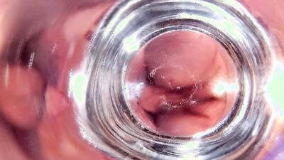 Anal inside look through the glass plug