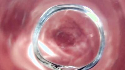Anal inside look through the glass plug