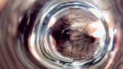 Anal inside look through the glass plug
